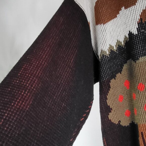 Vintage Folk Art Cottagecore Graphic Knit Sweater • Oversizized 80s Style - Picture 4 of 6